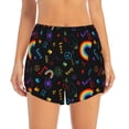 thumbnail image 2 of Hirioo Cartoon Pride Lgbt for Women's Double Layer Athletic Shorts High-Performance Gym Shorts with Inner Pocket, Elastic Waistband-Small, 2 of 7