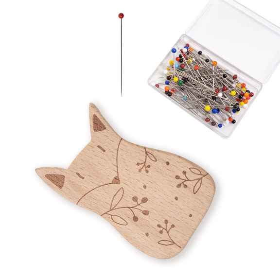 Pin Cushion with 100Pcs Sewing Pin for Dressmaking Sewing 38mm Quilting Positioning Pin with Pin Holder