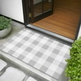 thumbnail image 5 of Grey White Buffalo Check 2x3 Door Mat Rug, Farmhouse Plaid Modern Geometric Non-Skid Rubber Backing Large Rectangle Rugs - Living Room Bedroom Home Office, Indoor Floor Mat Carpets Washable Rug, 5 of 9