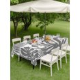 thumbnail image 5 of 52x70 Inch Outdoor Tablecloth with Umbrella Hole Zipper Rectangle Gray Monstera Rectangular Tablecloths Outside Waterproof Palm Tree Leaf Boho Botanical Tropical Patio Table Cloth Cover for Picnic, 5 of 8