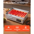 thumbnail image 3 of KFFKFF Commercial Electric Griddle, 21.06 x 11.81 inch, 1750W, Adjustable Temperature Range 122-570°F, Stainless Steel Construction, Half Grooved and Half Flat Surface, Includes 2 Spatulas, 3 of 9