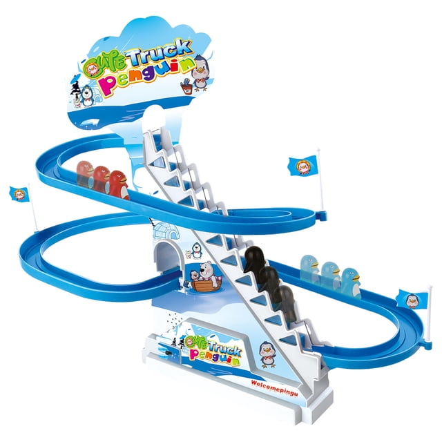 Set de juego ARSUK Carrera de Pingüinos Deslizante Musical con LED 41 cm