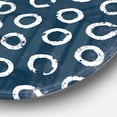 thumbnail image 2 of Designart 'Indigo striples and Tile' Geometric Metal Circle Wall Art, 2 of 3
