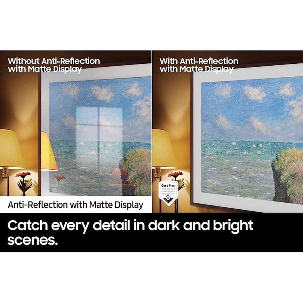Open Box Samsung 55" Class QLED 4K LS03D The Frame Series Quantum HDR Smart TV with Dolby Atmos, Anti-Reflection, Customizable Frame, Slim Fit Wall Mount with Alexa Built-In (QN55LS03D, 2024) -