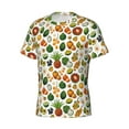 thumbnail image 3 of Yiaed Lemon Fruits Vegetables Print Mens Short Sleeve Tight Fit T-Shirt, Crewneck Casual Tee-X-Large, 3 of 5