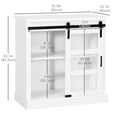 thumbnail image 3 of HOMCOM Farmhouse Buffet Cabinet with Glass Sliding Door Kitchen Sideboard, 3 of 10