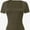 Army green, variant on Women's Square Neck Tops Short Sleeve Crop Tops Workout Summer Clothes Casual Slim Fit T-Shirts