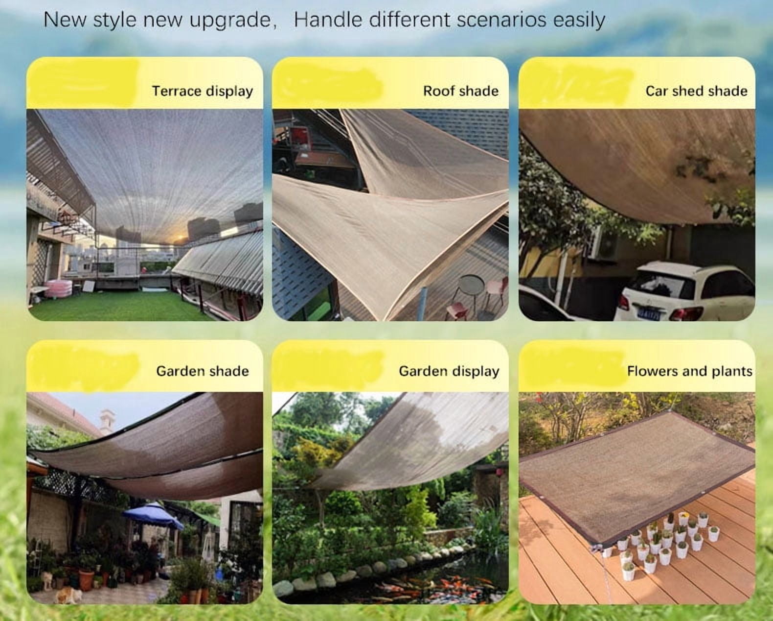 6.56x9.8FT 95% Shade Cloth, Durable Mesh Tarp with Grommets, Garden Sunblock Shade Cloth Shading for Plants Cover, Greenhouse, Barns Kennel, Patio, Tomatoes