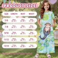 thumbnail image 7 of Uourmeti Girl's Dress Cute Otter Print Crew Neck Short Sleeve Maxi Long Dress with Pockets Cute Flowy Holiday Outfits, Size 13-14 Years, 7 of 7