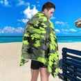thumbnail image 5 of Dreamtimes Green Black Camo Beach Towel Quick Dry Absorbent Bath Towels Sandproof Lightweight Towel for Gym Yoga Sports Swimming 31x71in, 5 of 7