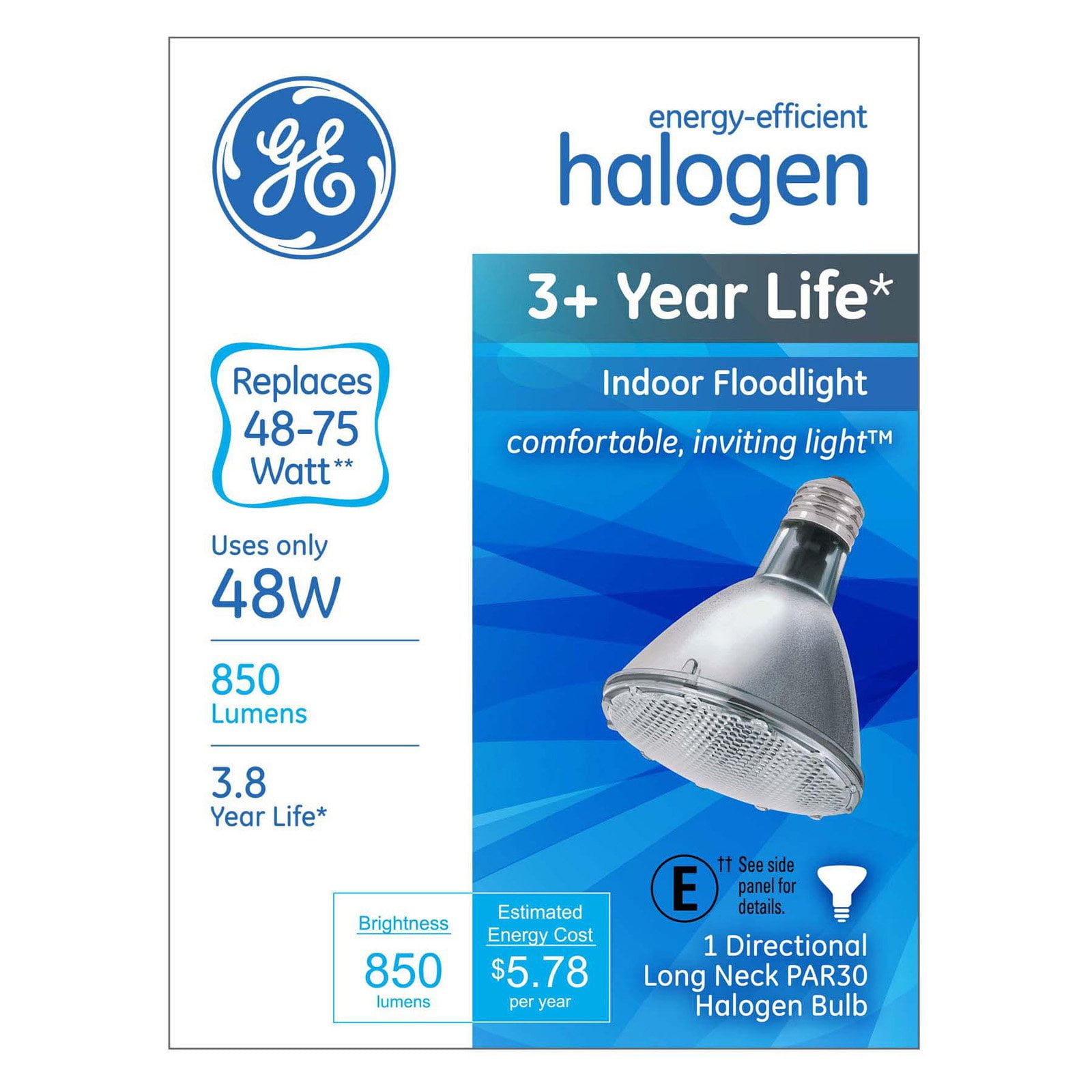 GE energy-efficient halogen 48 watt PAR30 longneck floodlight 1-pack by Generic