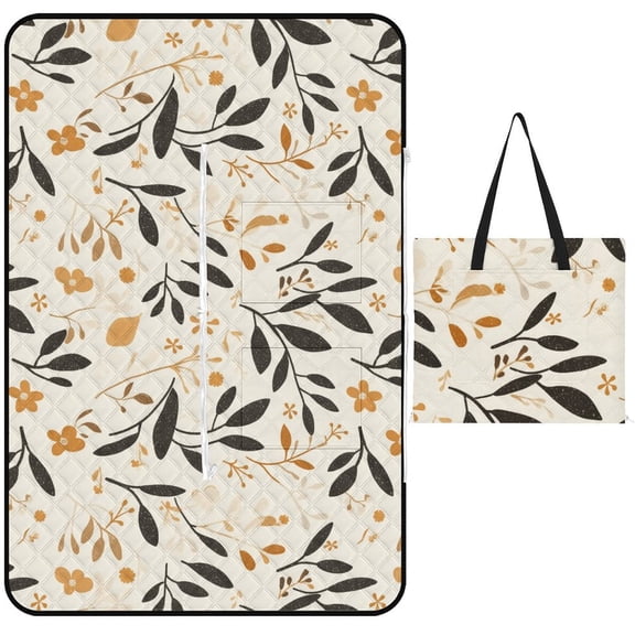 Colorful Floral Bohemia Picnic Blanket Waterproof Outdoor Beach Blanket Hand-held Pad Suitable for Travel, Camping, Beach, Family Gatherings