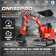 DigMaster 1.2 Ton Mini Excavator, 13.5HP B&S Gasoline Engine, Hydraulic Thumb, Compatible with Multiple Attachments, for Farms, Yards & Forestry, EPA Certified (90% Pre-Assembled)