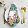 thumbnail image 2 of Sea Turtle Coastal Cloth Napkins, Summer Nautical Starfish Coral Ocean Washable and Reusable Dinner Napkins Set of 4, Table Napkin for Kitchen Party Birthday Wedding Hotel Housewarming 20"x20", 2 of 9