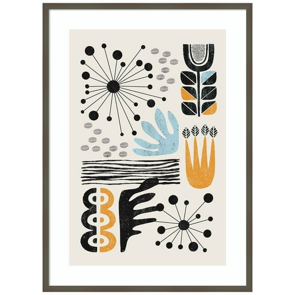 Amanti Art Abstract Garden 2 Wood Framed Wall Art Print