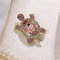 thumbnail image 5 of Cute Turtle Brooch Pin Crystal Rhinestones Green Marine Animals Lovely Lapel Pin Dress Accessories Boutonniere Corsage for Hat Bag Gold Tone Great Gift for Wife Sisters Friends Daily Wear Dating, 5 of 11