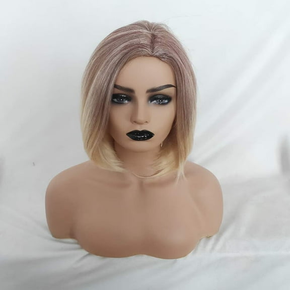 UTOURS Hair Short Gradient Full Gold Colors Wigs Synthetic Curly Mix Natural Wig Women wig