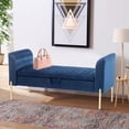 thumbnail image 5 of Andewrold Storage Bench,Upholstered Storage Ottoman Bench,Modern Bed Bench Entryway Bench with Gold Legs for Bedroom Living Room(Blue), 5 of 7