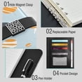 thumbnail image 4 of 9.2x6.7 inch Leather Notebook 100 Sheets, Multi-Pocket Design & Pen Loop Cute Halloween-themed Clipart Refillable Journal Organizer, 4 of 6