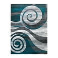 thumbnail image 2 of Emma + Oliver 8'x10' Contemporary Swirl Plush Pile Accent Rug with Scraped Effect in Turquoise, Gray, Black and White and Jute Backing, 2 of 7