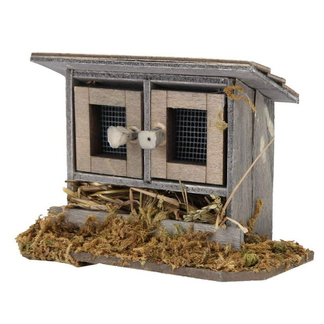 Casa de muñecas en miniatura, gallinero, gallinero de madera Retro en miniatura para niños, decoración de jardín de hadas con micropaisaje