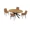 Walnut Table+4 Brown Chairs(A), variant on 63"-78.7" Extendable Round Dining Table Set for 4, 5 Piece Mid Century Modern Oval Kitchen Table Set, Large Dining Table with 4 Dining Chairs for Living Room Space Saving