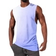 thumbnail image 2 of srobpty Mens Summer Print Sleeveless Round Neck Tank Tops Gradient Color for Fitness Training, 2 of 5