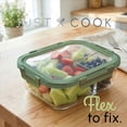 thumbnail image 2 of Just Cook Glass Food Storage Container with Expandable Silicone Lid, 3 Compartment, A Practical Choice for Dry Goods and Bulk Ingredients, 2 of 11