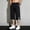 Black, variant on Men's Elastic Waist Drawstring Baggy Capri Sweatpants, Solid Color Casual 3/4 Joggers Long Athletic Workout Shorts with Side Pockets Black-B