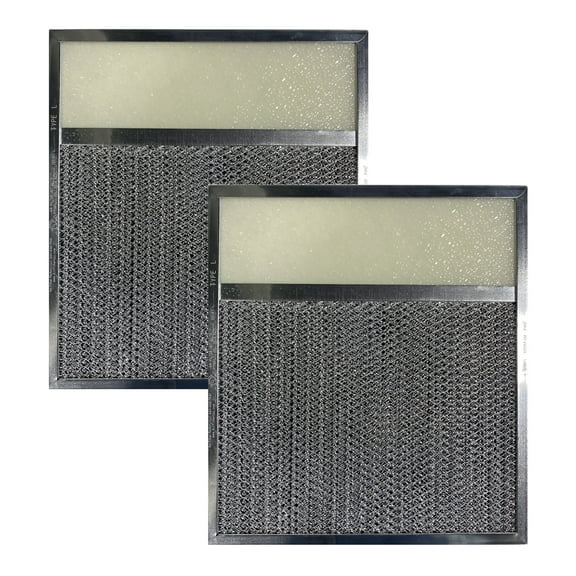 Air Filter Factory 11-3/8 x 11 x 3/8 Range Hood Aluminum Lens Grease Filters 2-Pack