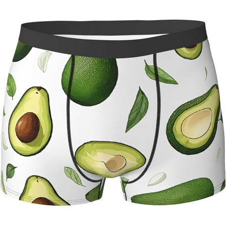 Funny Cartoon Avocados Print Men S Breathable Boxer Briefs Soft Stretch Underwear For All-Day Comfort