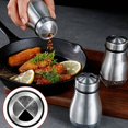 thumbnail image 3 of Salt and Pepper Seasoning Jar Set Stainless Steel Salt Shaker with Glass Base with Adjustable Pouring Hole, 3 of 5