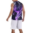 thumbnail image 2 of Naloa Purple Pattern White Tiger Basketball Jersey Reversible Men's Mesh Athletic Sports Shirts Training Practice S-4XL4X-Large, 2 of 6