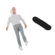 thumbnail image 1 of Figura de acción a escala 1:64 con monopatín desmontable, ideal para decoración del hogar. Blanco, 1 of 7
