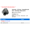 thumbnail image 2 of Alternator - 230 Amp - Compatible with 2014 - 2018 Ram 1500 3.0L V6 2015 2016 2017, 2 of 5