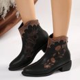 thumbnail image 2 of NECHOLOGY Botas Mujer Adulto Femenino Zapatos Botines de mujer Retro Simple Color Sólido Cómodo Tacón Grueso Media Punta Puntiaguda Botas Occidentales De Tamaño Botas (Black, 8), 2 of 7