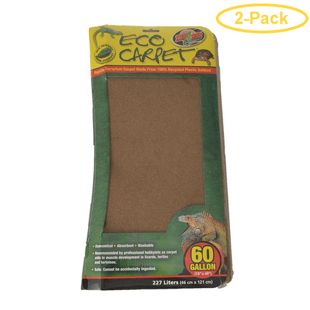 Cage Carpet - Zoo Med Reptile Cage Carpet 60 Gallon Tanks - 48 Long x 18 Wide (1 Pack) - Pack of 2
