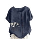 thumbnail image 1 of Camisetas de Manga Corta para las Mujeres Impreso Botón de Manga Corta Camiseta Blusa Poliéster, Ropa Casual Mirar Superior para las Mujeres, 1 of 8