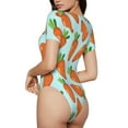 thumbnail image 3 of Daiia Cartoon Carrot print Women's Crew Neck Short Sleeve Bodysuit Fashion Tops Fit Casual Basic Extender Bodysuit-X-Large, 3 of 9