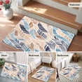 thumbnail image 6 of Abstract Stripes Washable Small Entryway Area Rugs 2'x3', Brown Blue Gradient Wavy Lines Leaf Texture Low Pile Throw Rug Non-Slip Sturdy Edge Binding Carpet for Front Door Floor Room Entry, 6 of 9