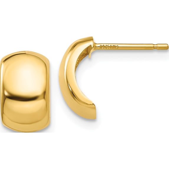 14K Yellow Gold Polished Fancy Post Earrings (10 X 6) Made In Spain ye1730