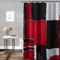 thumbnail image 2 of PRATYUS  Modern Geometric Shower Curtain Red,RED and Black White Waterproof Shower Curtain Set for Bathroom Restroom with Hooks 36x72, 2 of 7