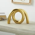 thumbnail image 2 of 12" x 8" Gold Ceramic Rounded Loop Abstract Sculpture, by DecMode, 2 of 9