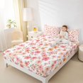 thumbnail image 4 of Homewish Retro Rustic Floral Bed Sheets,Spring Natural Theme King Sheets,Pink White Sheet Set For Girls Boys,Luxury Bedroom Decor,4-Piece, 4 of 7