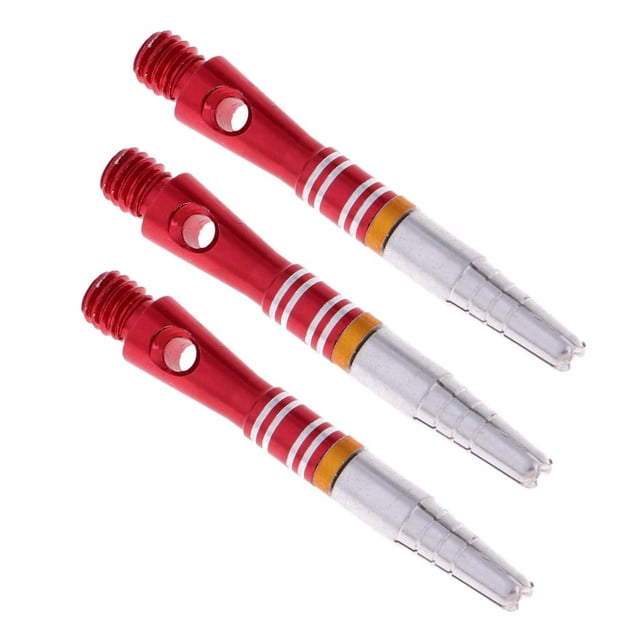 3 Piezas de Aleación de Aluminio de 360 grados de Rotación de Dardos Medianos Ejes de Vástagos Piezas Rojas Soledad Eje de dardo de aleación de aluminio