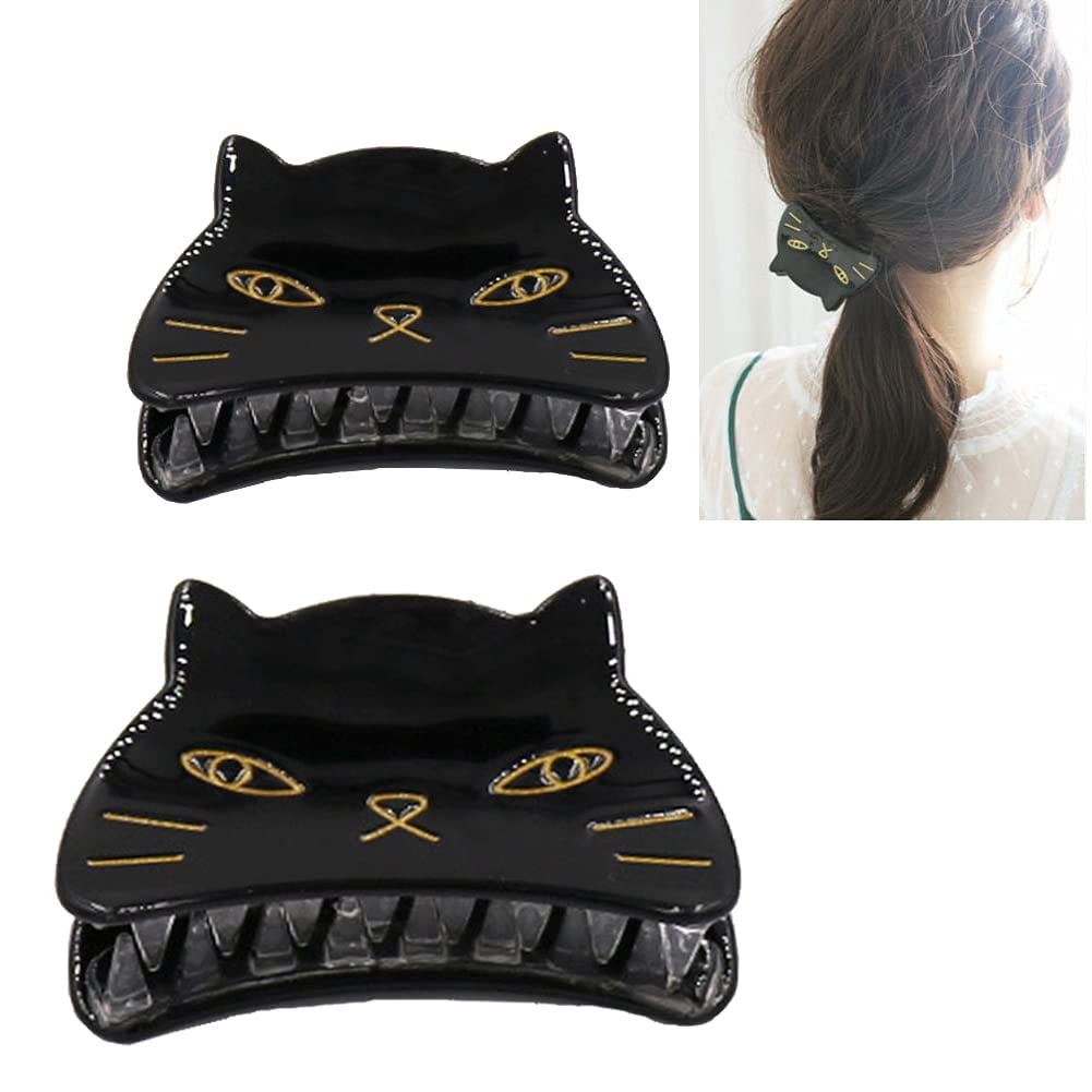 2 PCS Cute Cat Claw Hair Claw Clip Two Sizes That Stay in Place Hair