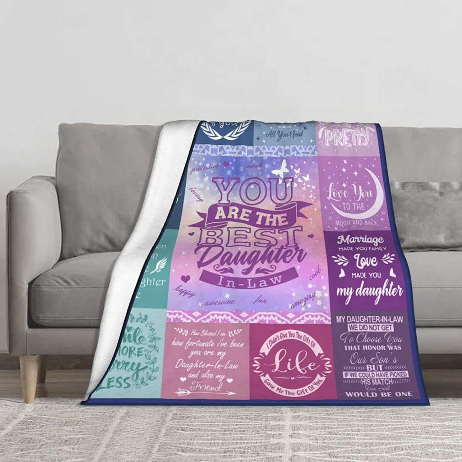 Daughter-in-Law Gifts Blanket, Daughter-in-Law Birthday Gifts, Gifts for Daughter-in-Law, Daughter-in-Law Gifts from Mother-in-Law, Best Birthday Gifts for Future Daughter-in-Law Throw Blanket 50"x60"