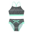 thumbnail image 4 of inhzoy Girl's Two Piece Swimsuits Printing Cross Back Crop Top with Bottom, 4 of 6