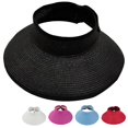 thumbnail image 4 of harmtty Summer Women Hat Pure Color Classic Bowknot Decor Straw Hat for Vacation, 4 of 8