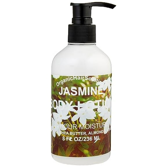Organic Hair Solution Jasmine Moisturizing Body Lotion for Dry Skin with Aloe Vera, Vitamin E, Shea Butter